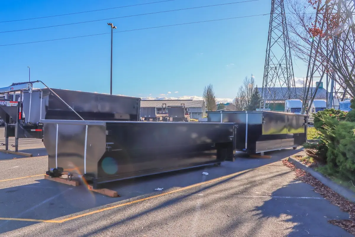 Roll-off dumpster ready for waste disposal at job site for Cleanout Dumpster Rental in Hyattsville